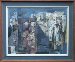 Abstract - British 50's exhibited figurative abstract oil painting