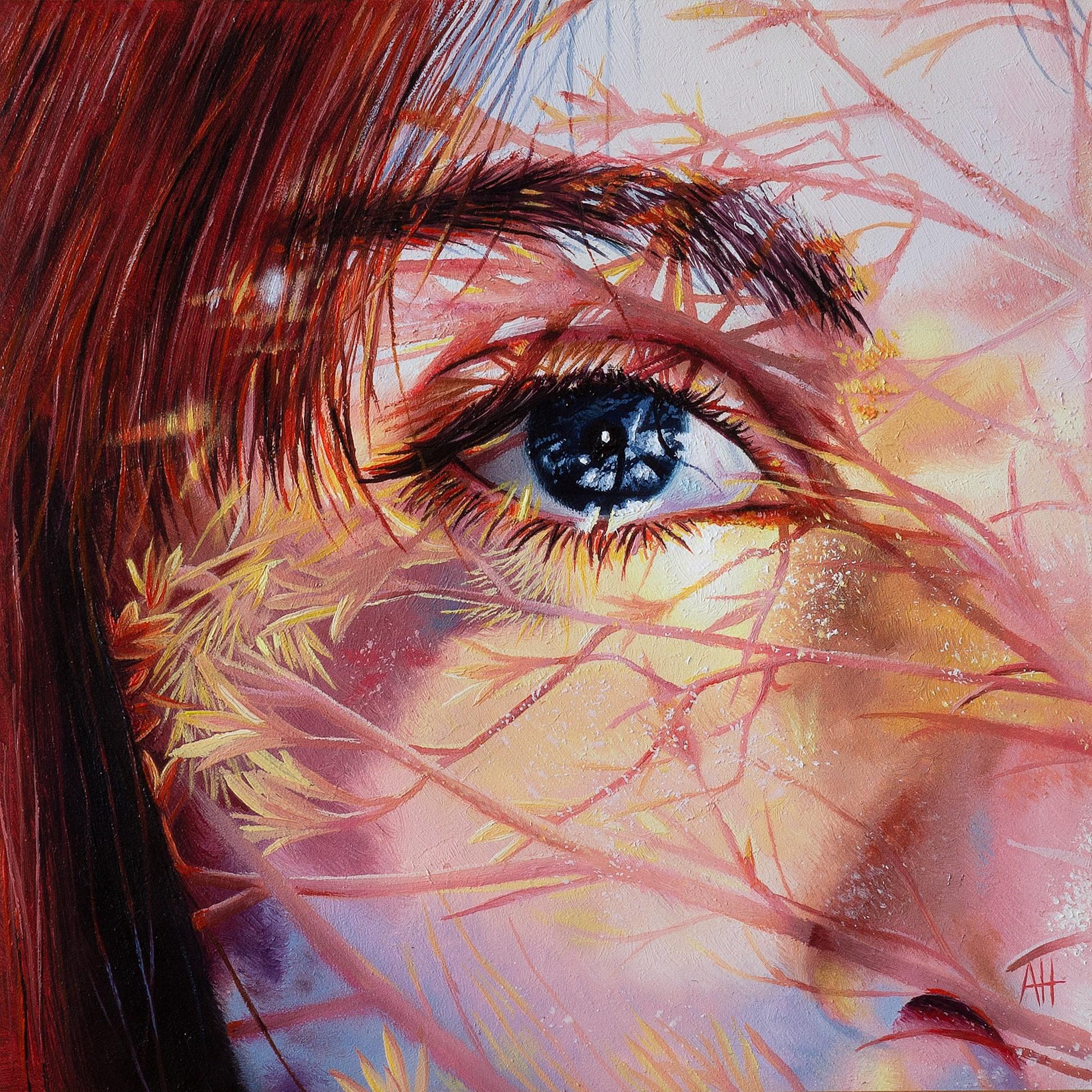 Austin Howlett Portrait Painting - "Behind Our Eyes" Oil Painting