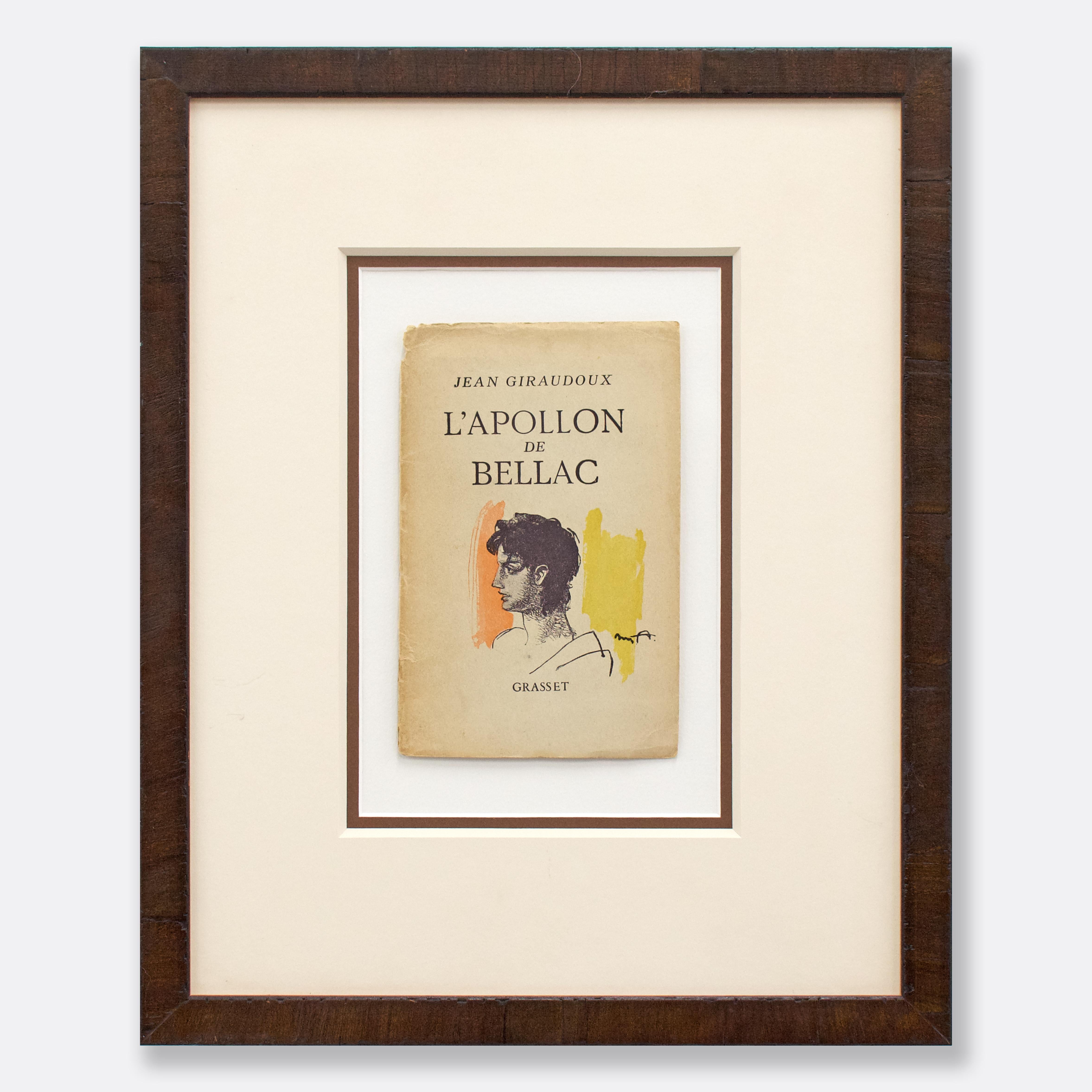 L’Apollon de Bellac - Found book cover mounted and framed in vintage frame - Art by Austin Kerr