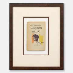 L’Apollon de Bellac - Found book cover mounted and framed in vintage frame