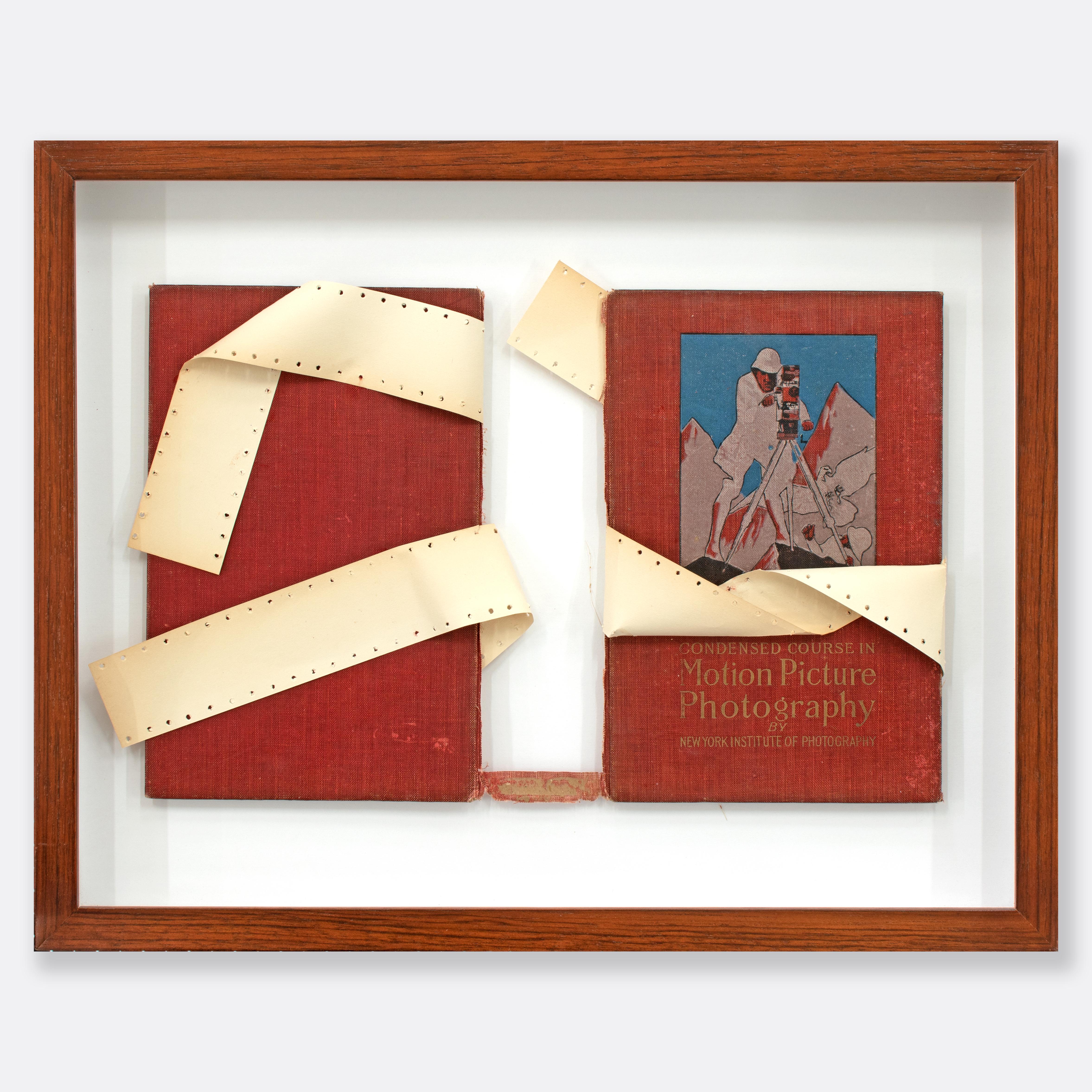 Motion Picture Photography - abstract book art mixed media in handmade frame - Mixed Media Art by Austin Kerr