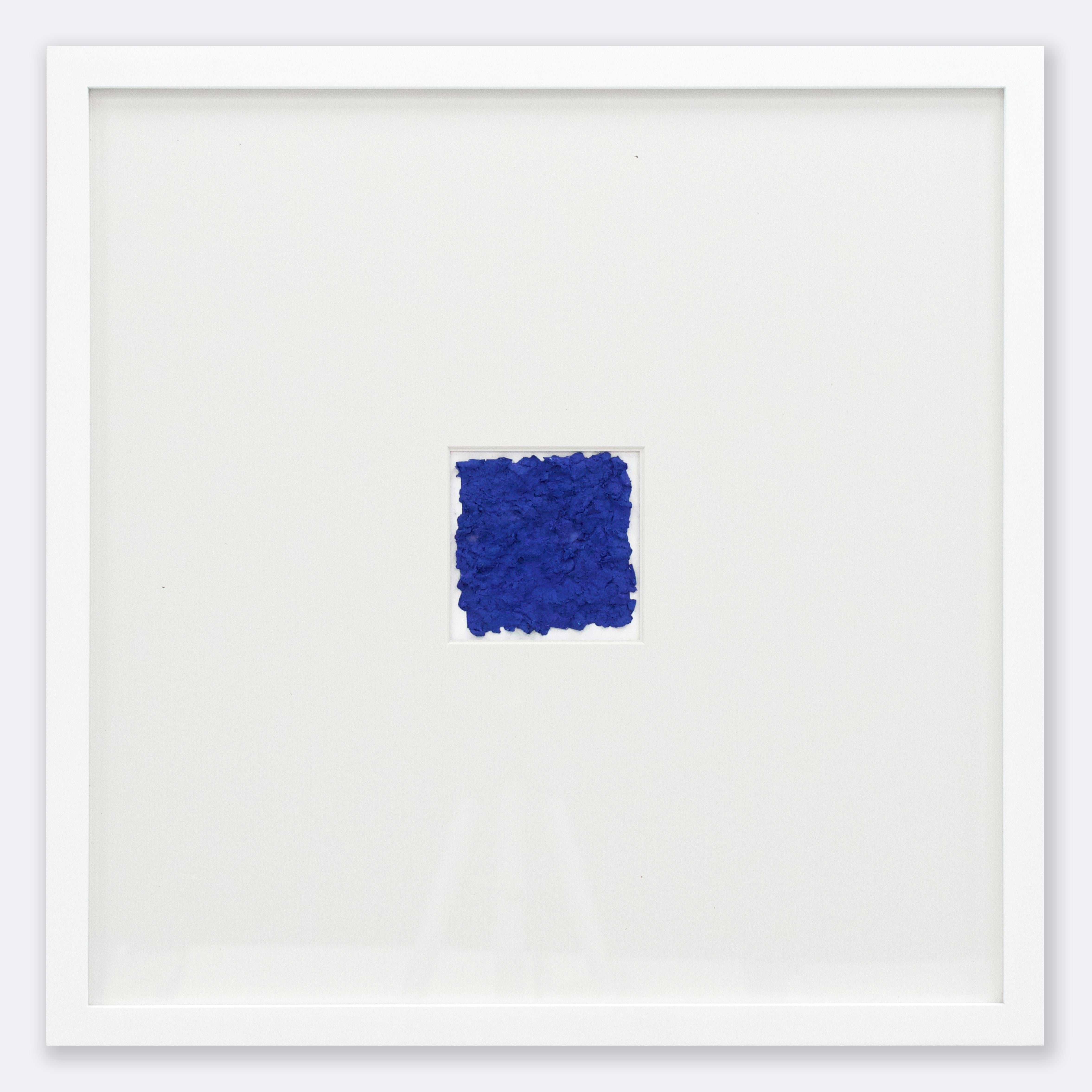 P 200 Series, Cobalt - textured book pages and pigment, framed w/ mat