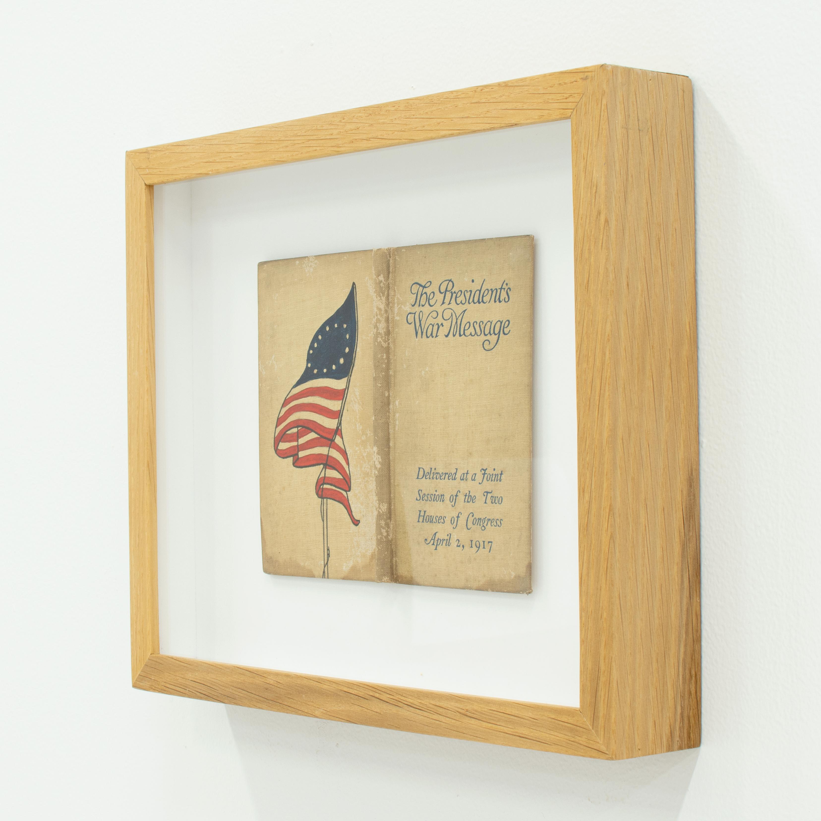 The President's War Message - abstract book art mixed media in handmade frame For Sale 1