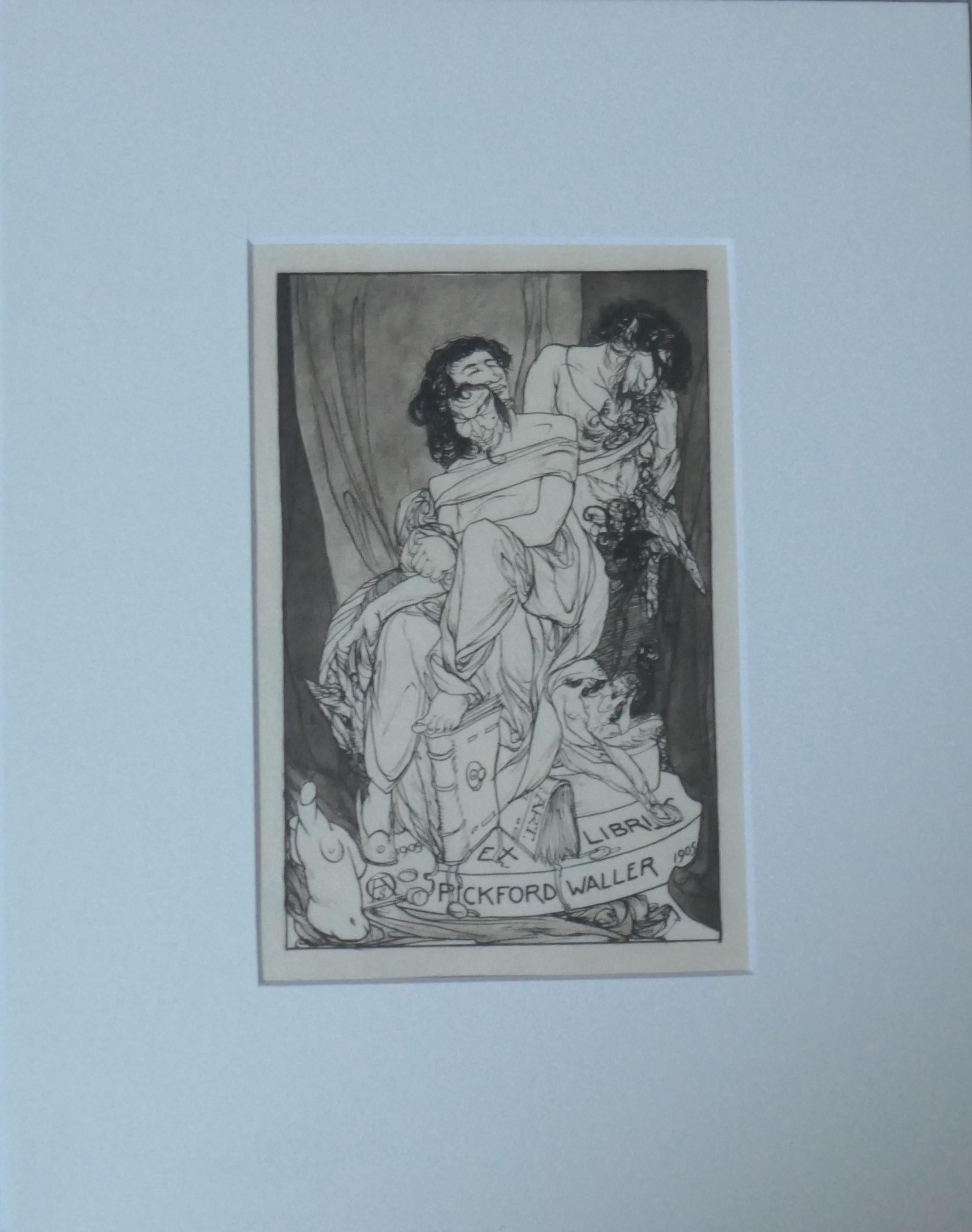 Ex Libris Pickford Waller - Print by Austin Osman Spare