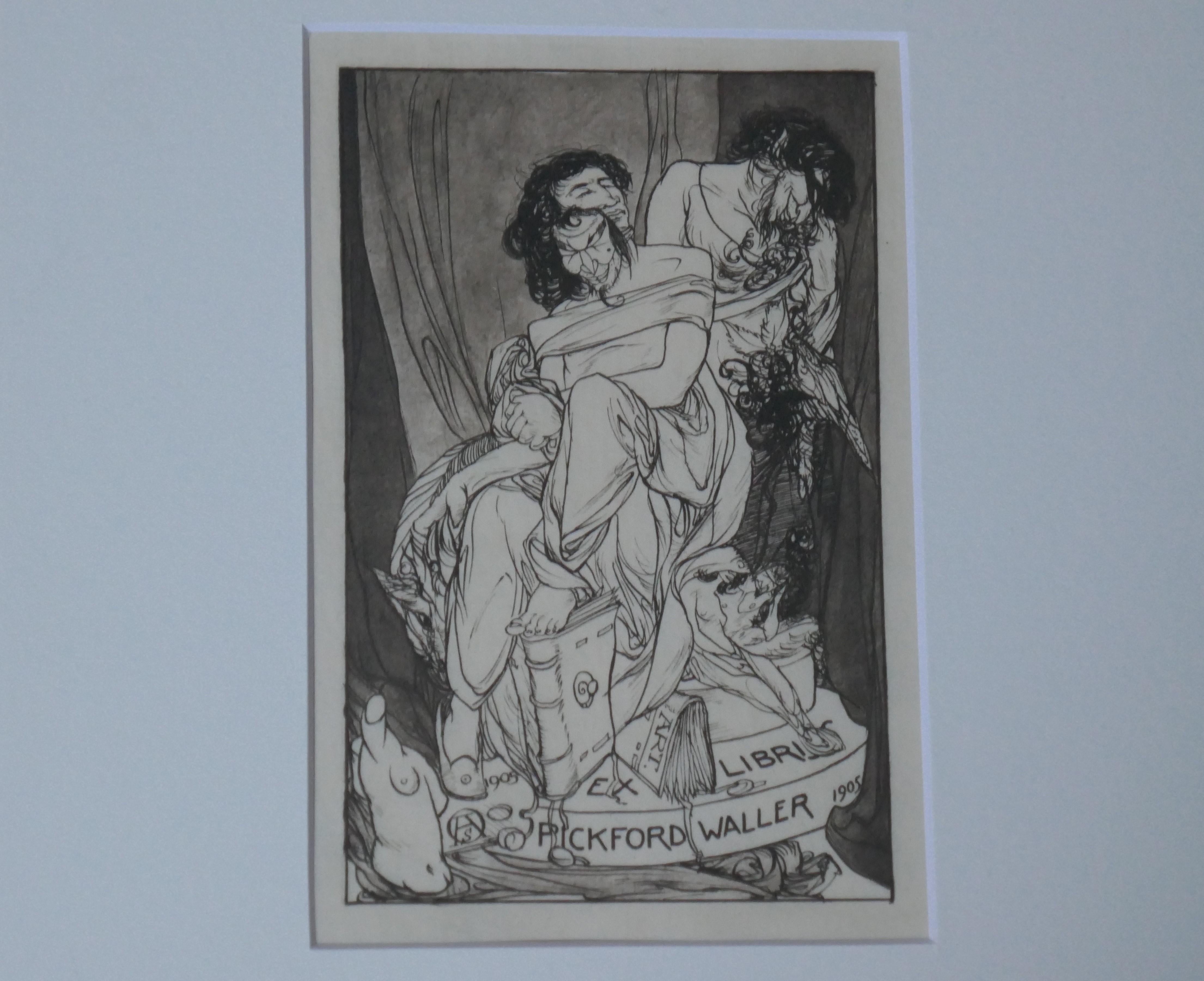 Austin Osman Spare Portrait Print - Ex Libris Pickford Waller