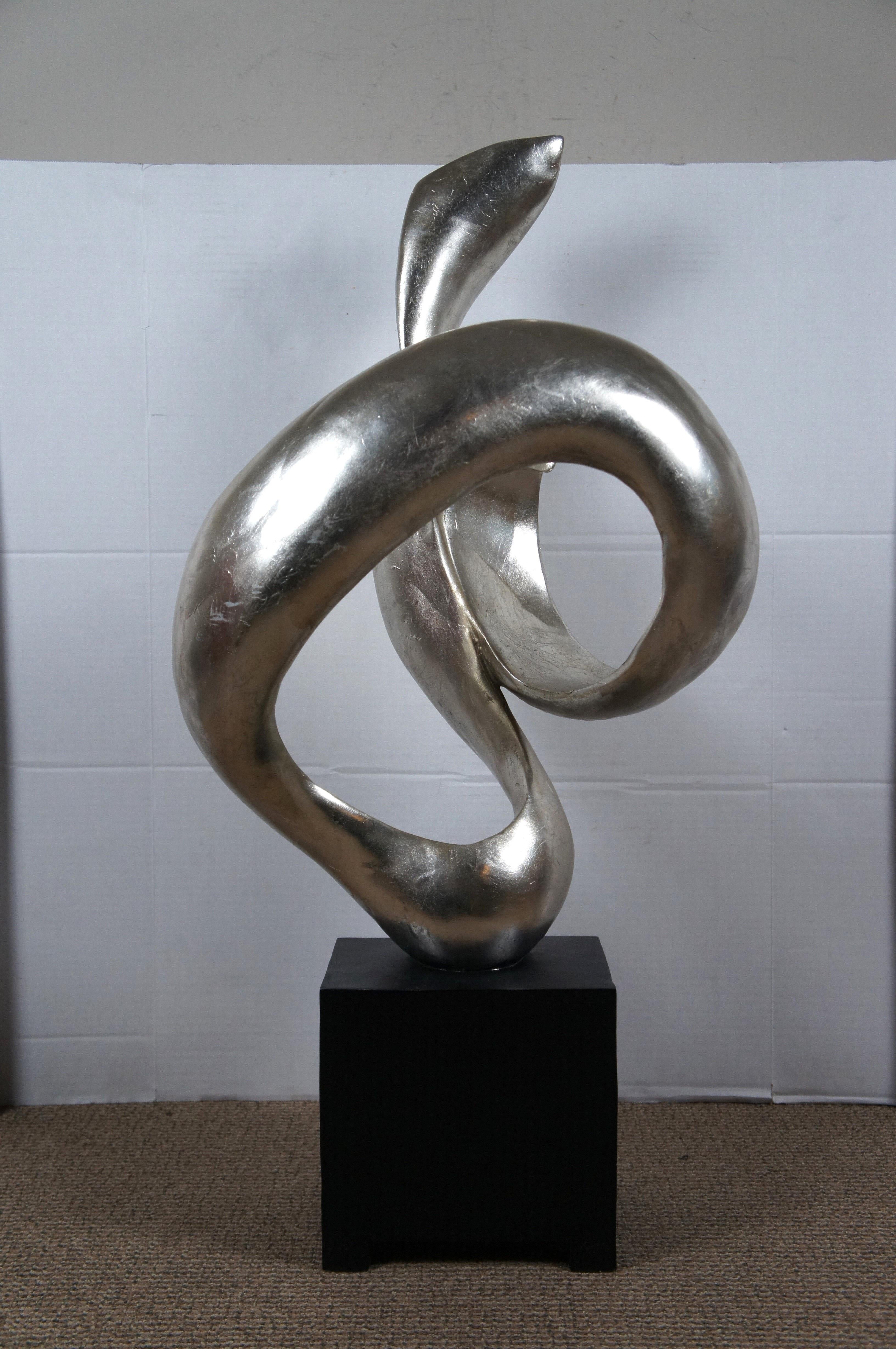 20th Century Austin Productions Black & Silver Modern Abstract Freeform Art Sculpture 36