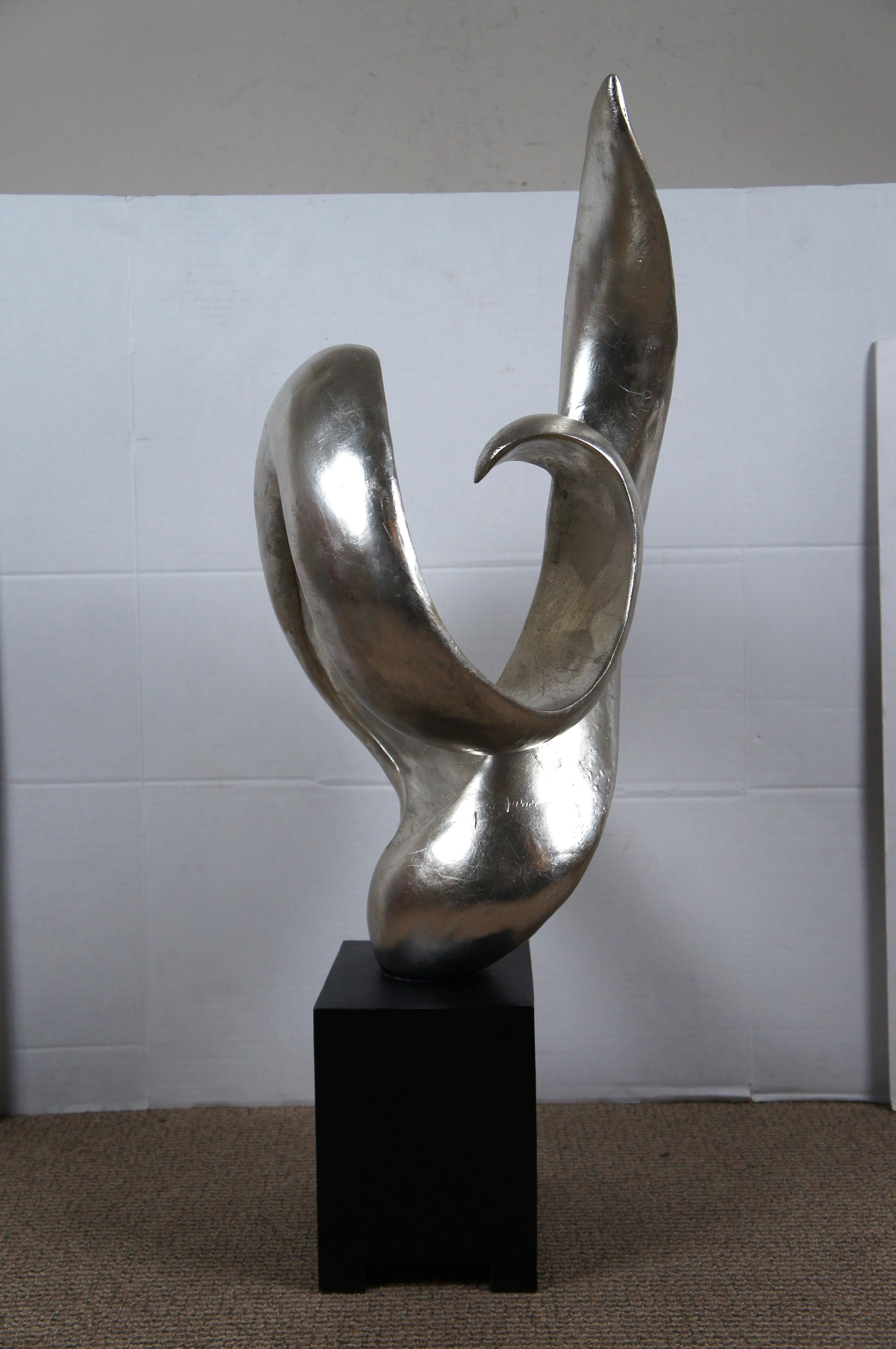 Composition Austin Productions Black & Silver Modern Abstract Freeform Art Sculpture 36