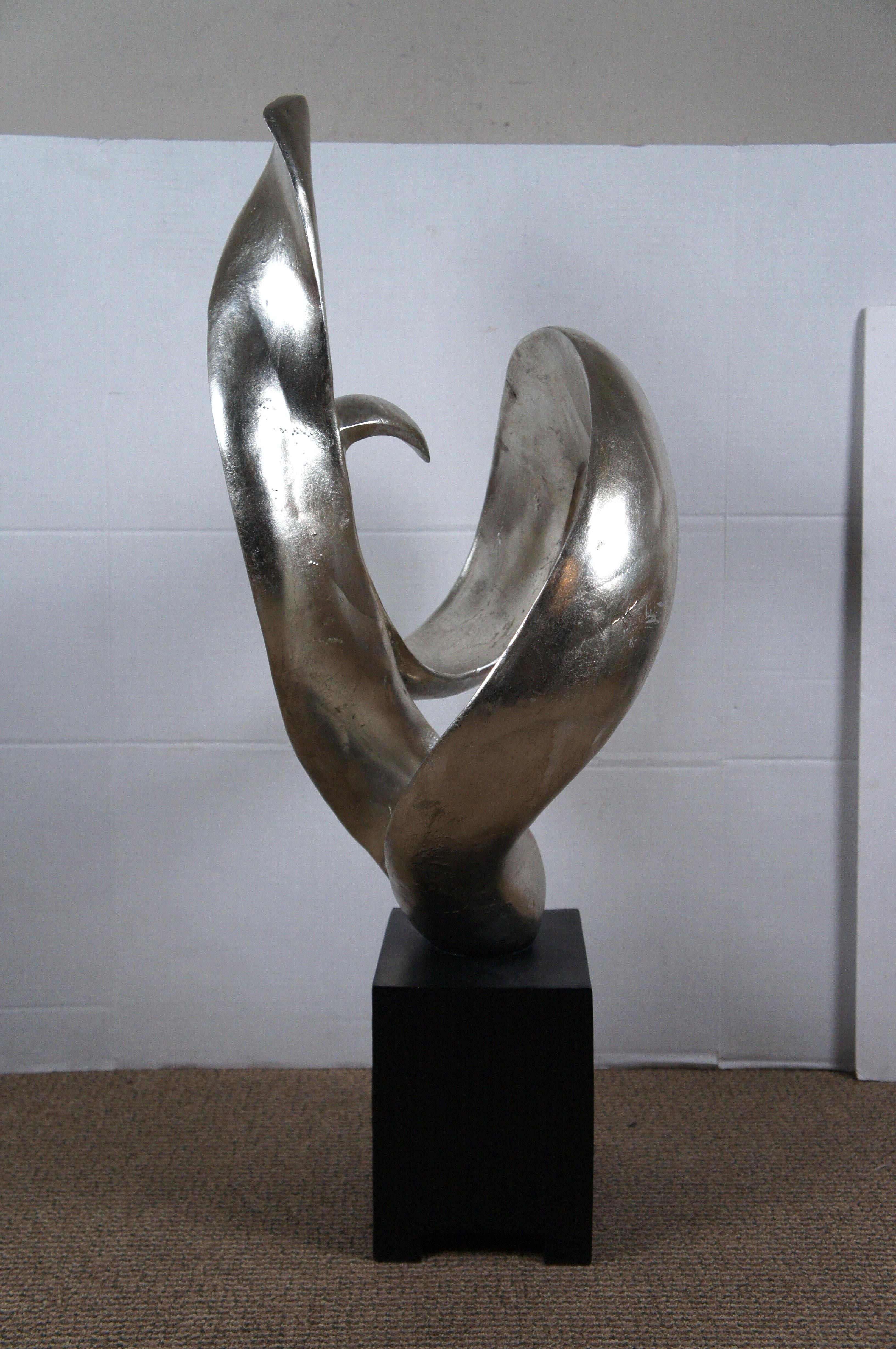 Austin Productions Black & Silver Modern Abstract Freeform Art Sculpture 36