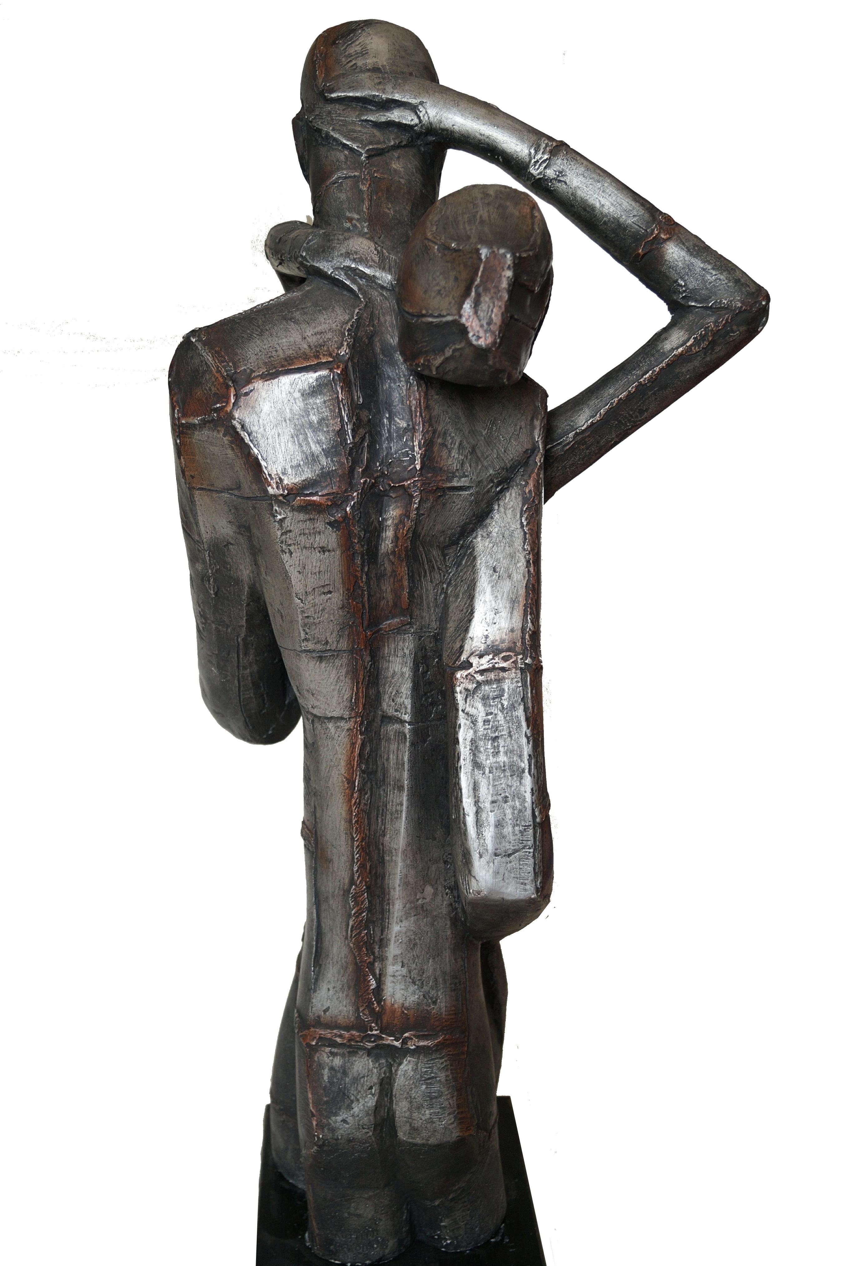 Mid-20th Century Austin Production Brutalist Large Sculpture Lovers Man Woman Mid Century Modern For Sale