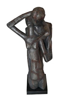 Austin Production Brutalist Large Sculpture Lovers Man Woman Mid Century Modern