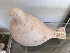Austin Productions Ceramic Dove Sculpture, 1981 — Incised Stoneware Bird Figure