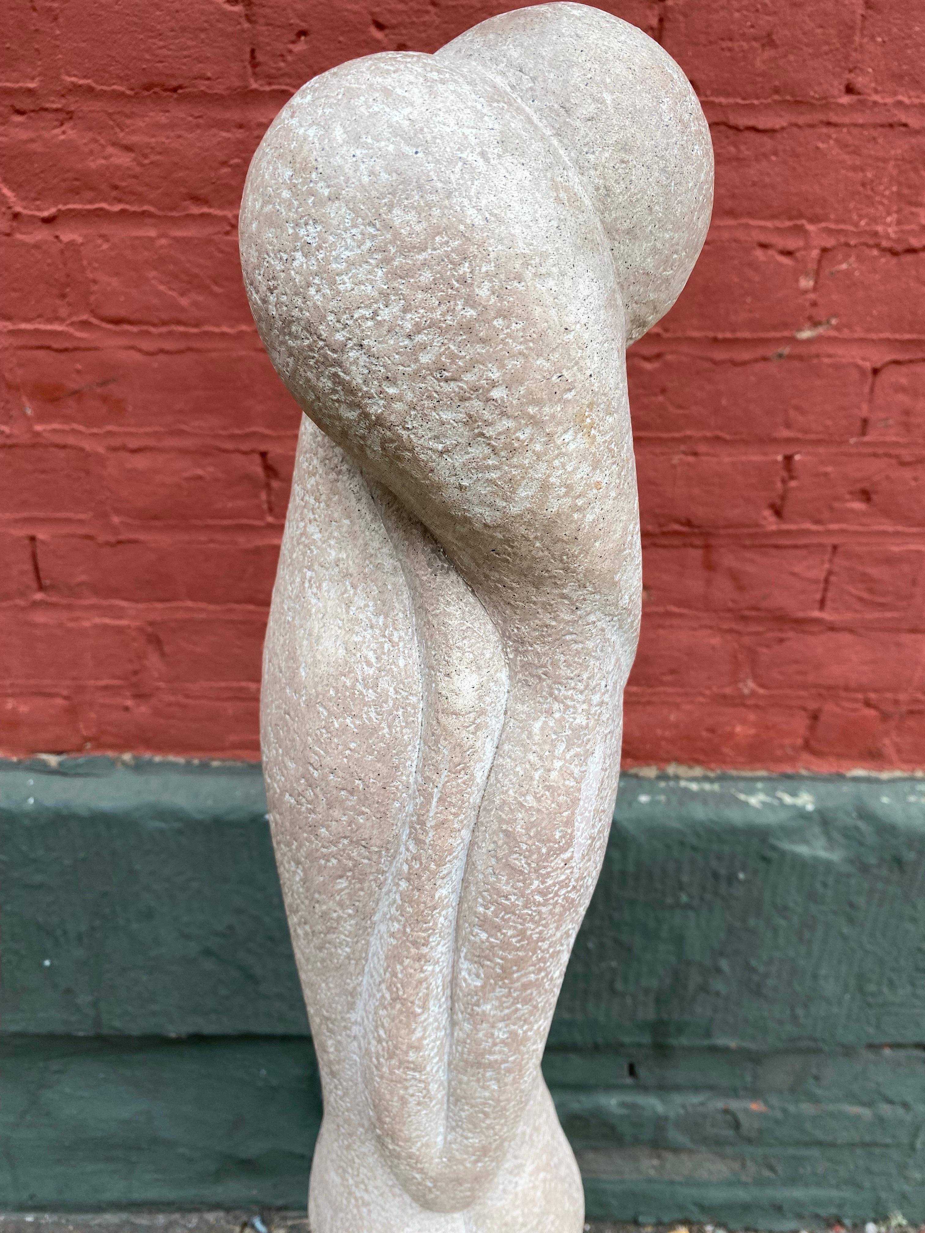 Manuel Carbonell for Austin Productions Embracing Couple.  Signed and dated 1986, but i have seen variations of this sculpture dated to the early 1960's   In very nice original condition.  Finished with a textural stone look.  Nice monumental