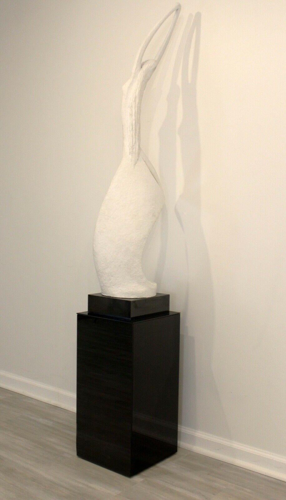 Austin Productions Female Figure White Cast Clay Sculpture on Base 1