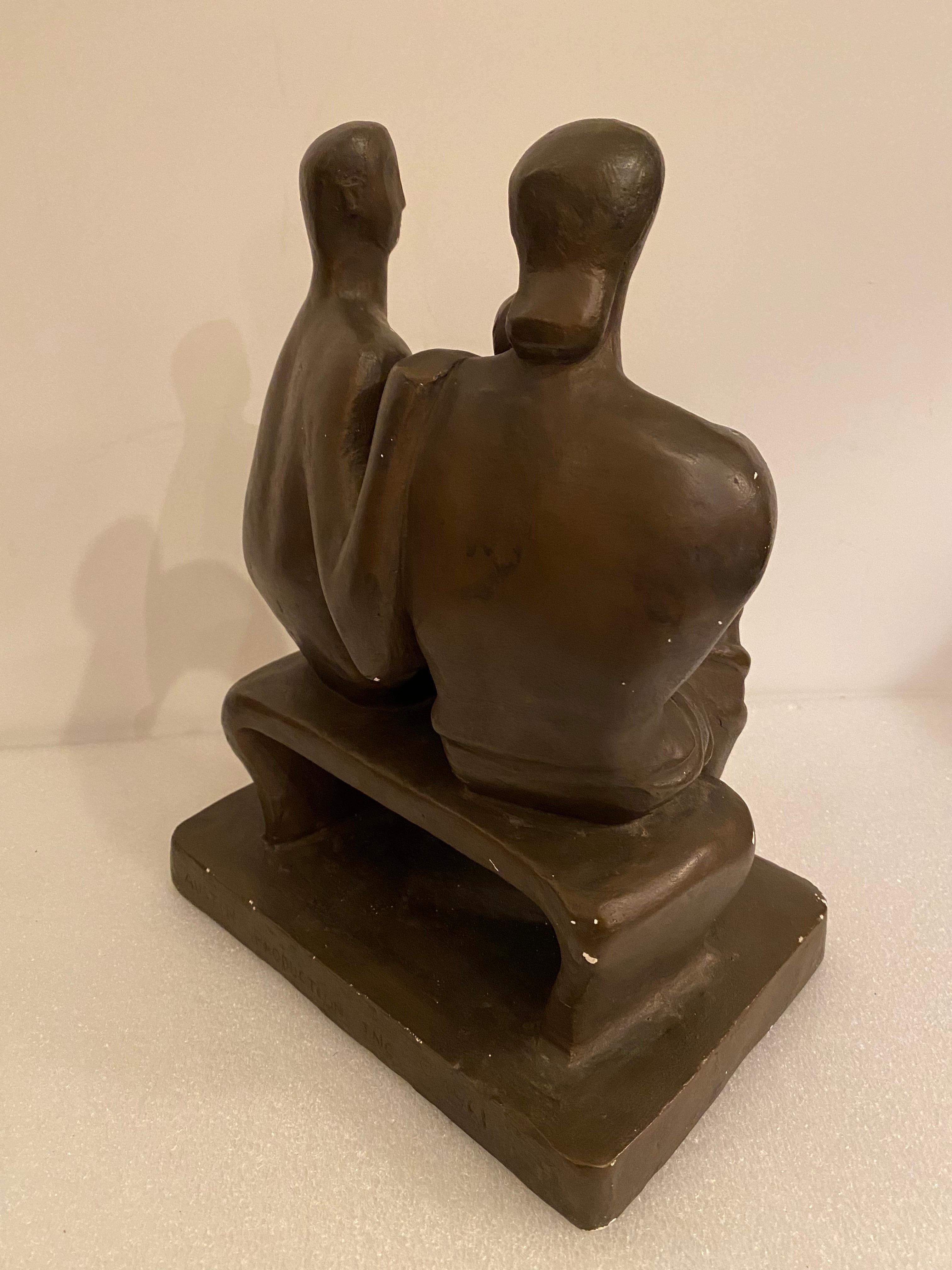 Plaster Austin Productions Henry Moore Style Seated Family For Sale