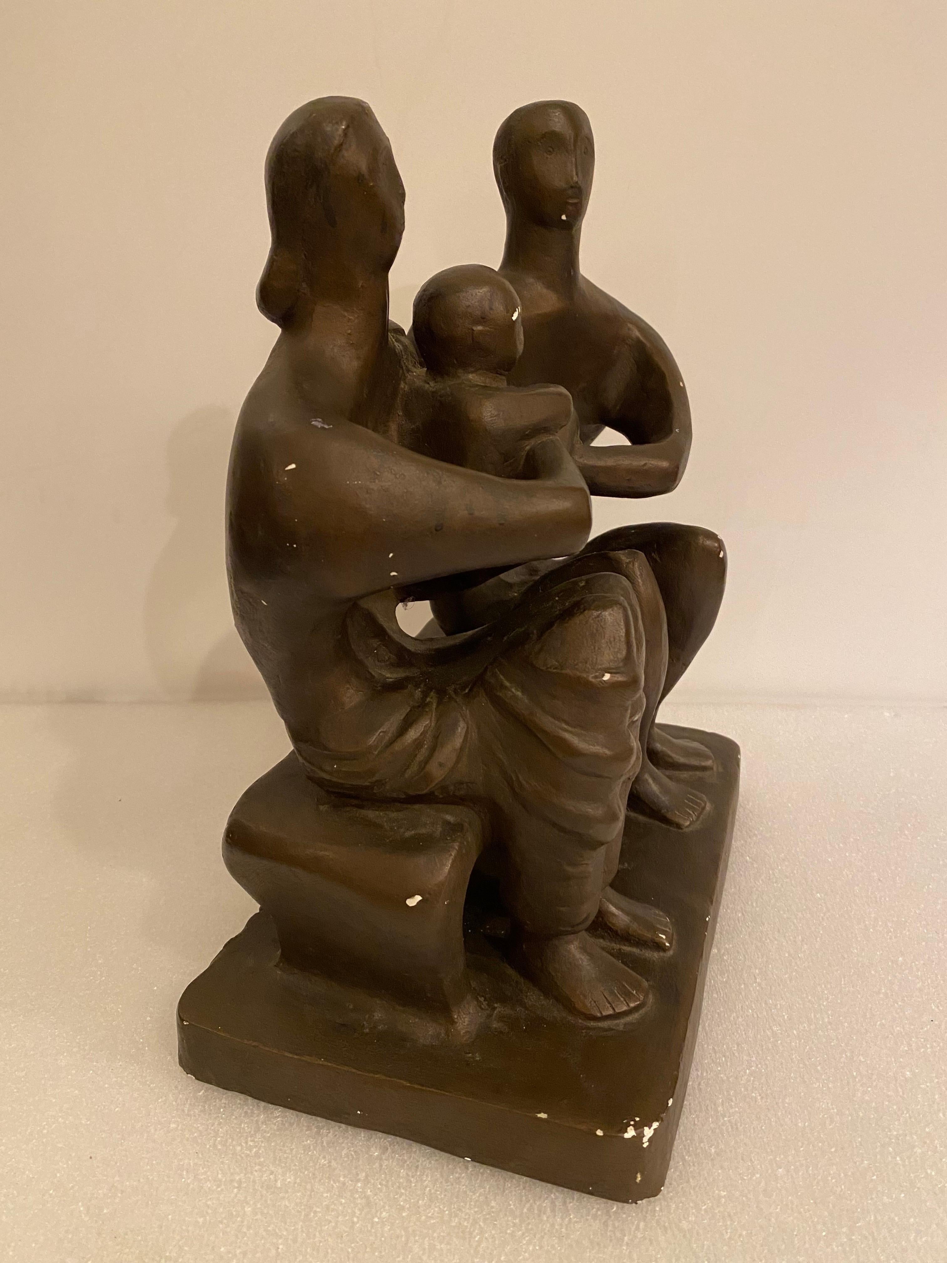 Austin Productions Henry Moore Style Seated Family For Sale 1
