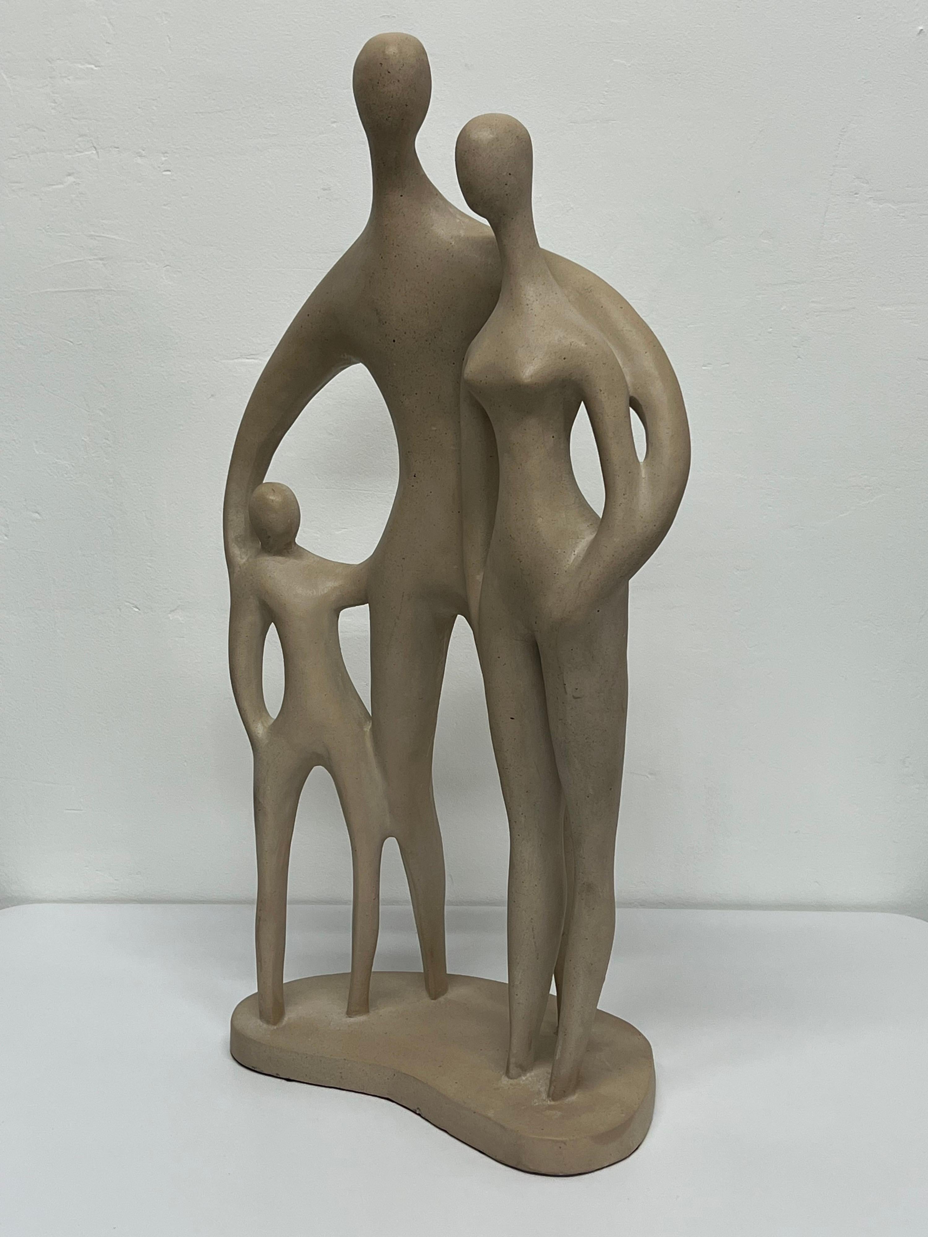 20th Century Austin Productions Modernist Style Family Pottery Sculpture, 1979 For Sale