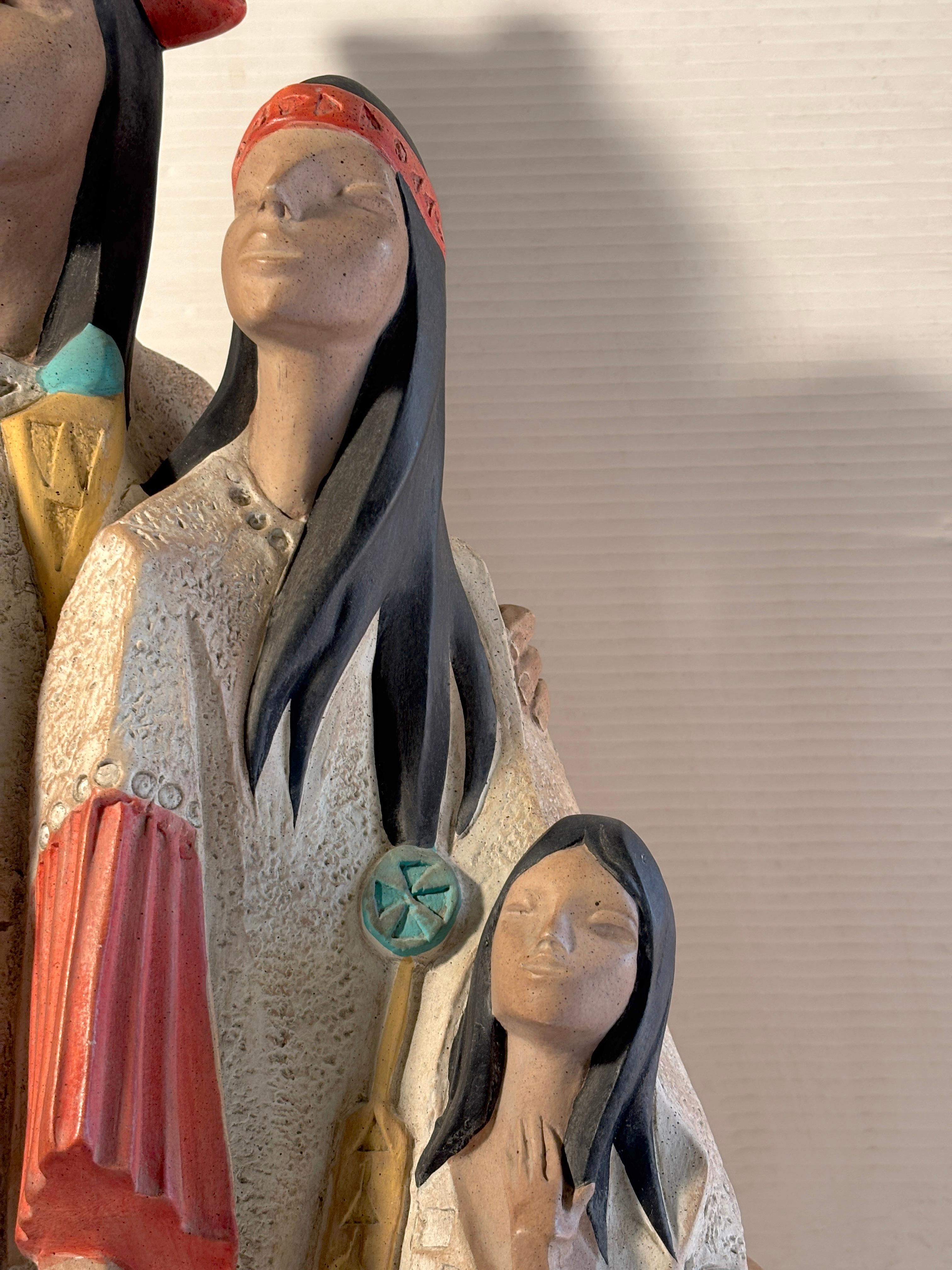 Austin Productions Escultura Familia Nativa nativo estadounidense en venta