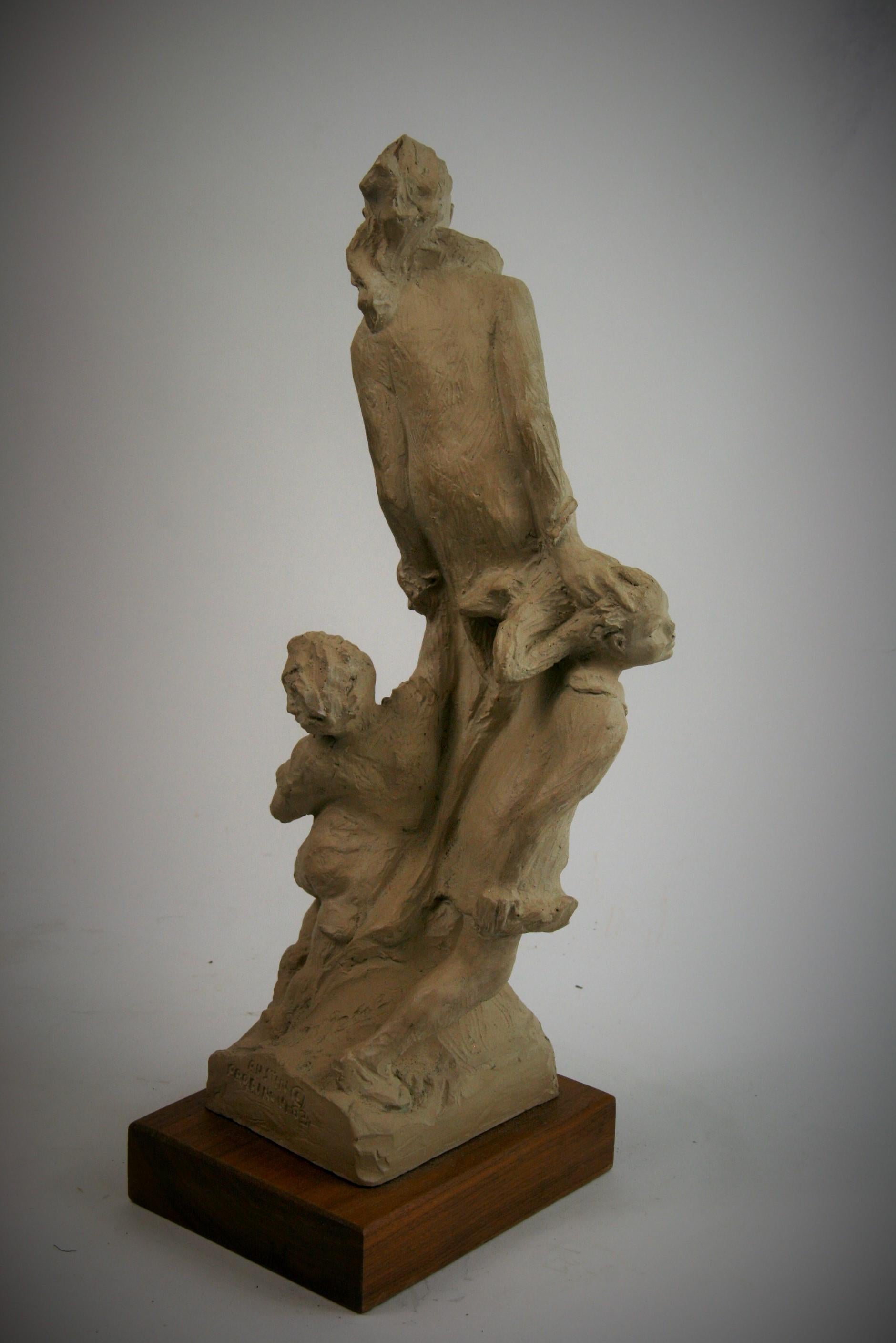 Mother and Small Children Sculpture by Austin Production 1978 4