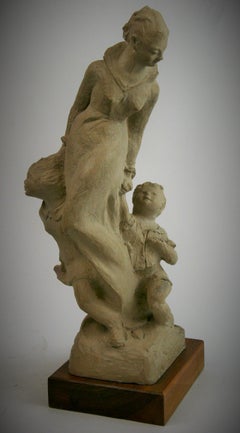 Mother and Small Children Sculpture by Austin Production 1978