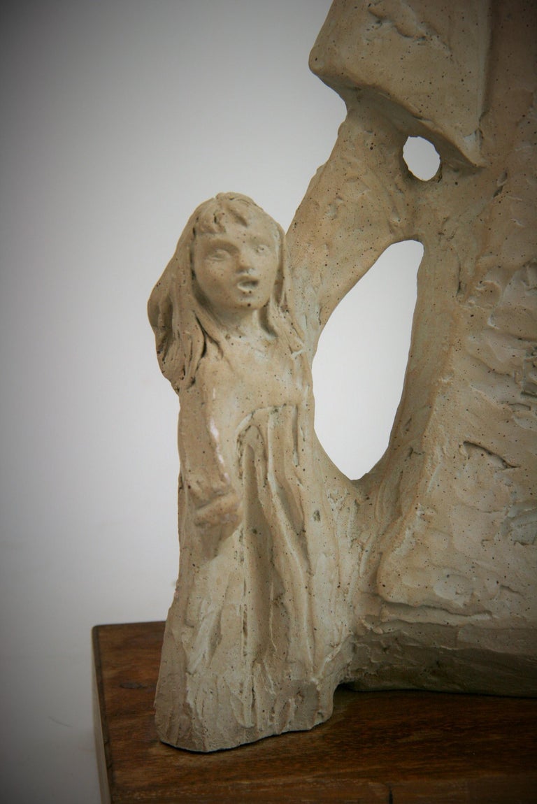 Austin Productions Mother with Children Cast Stone Sculpture For Sale