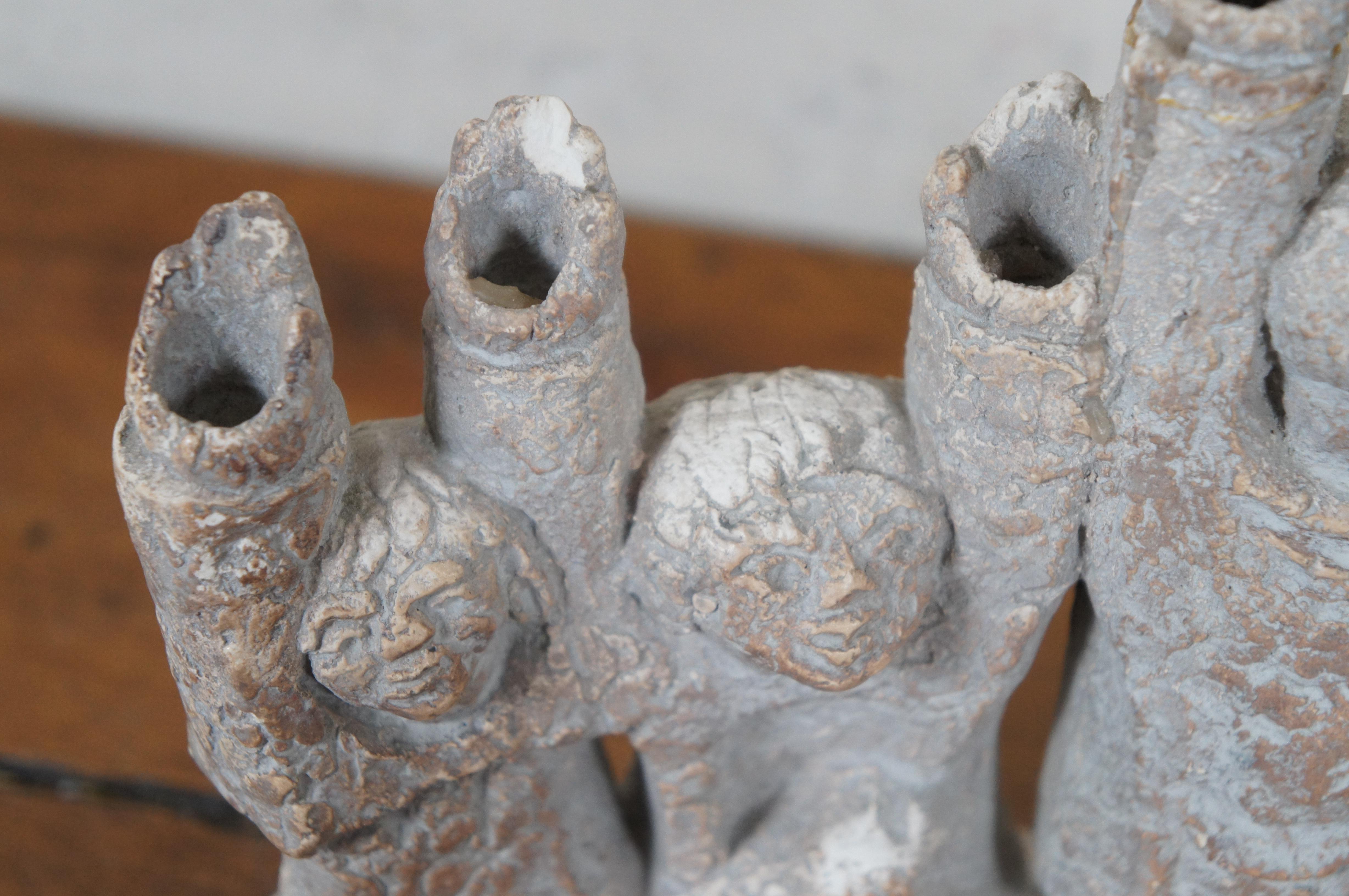 Mid-20th Century Austin Products 1965 Ellen Lord Figural Stone Channuka Menorah Judaica 12