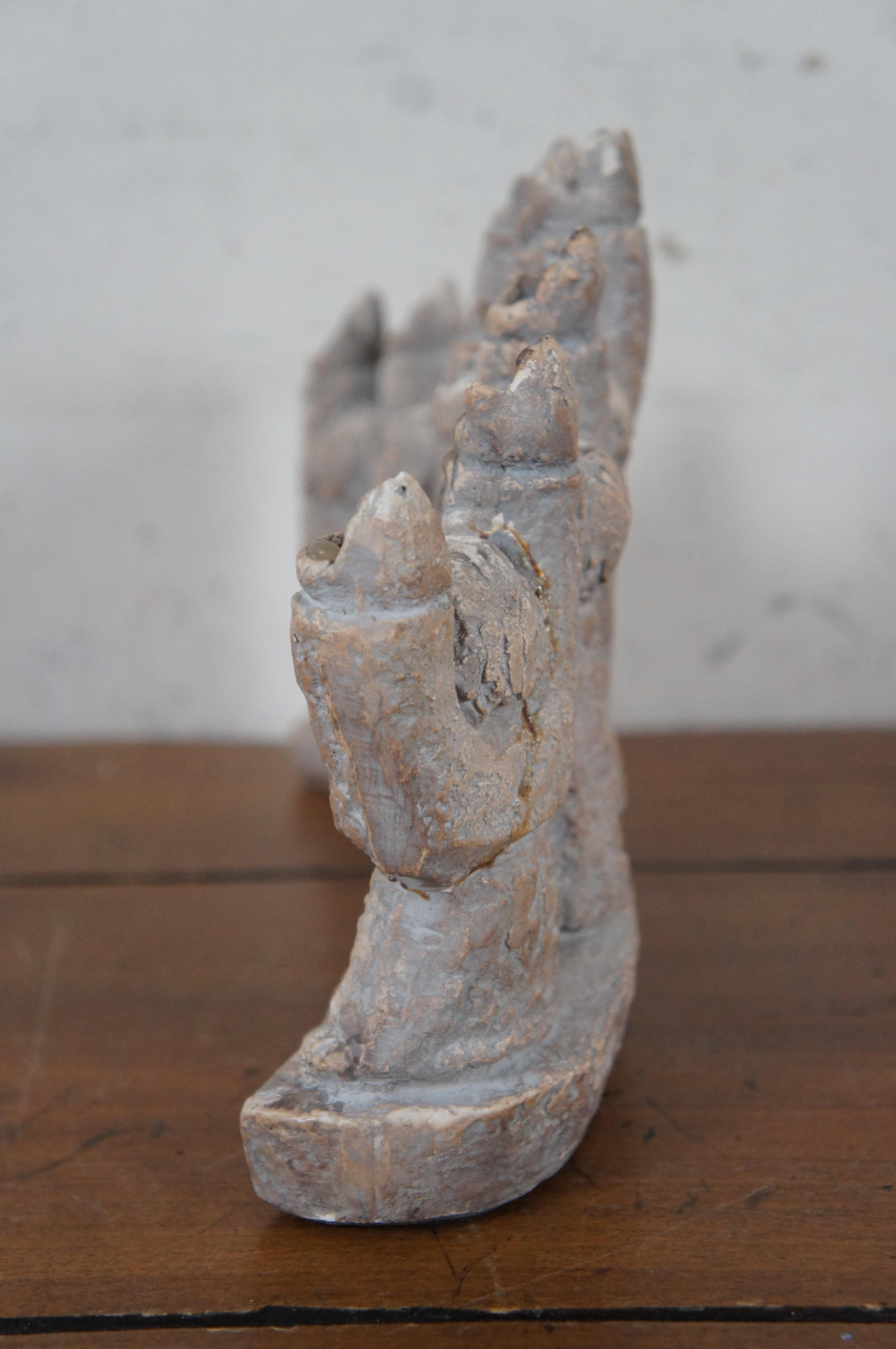 Austin Products 1965 Ellen Lord Figural Stone Channuka Menorah Judaica 12