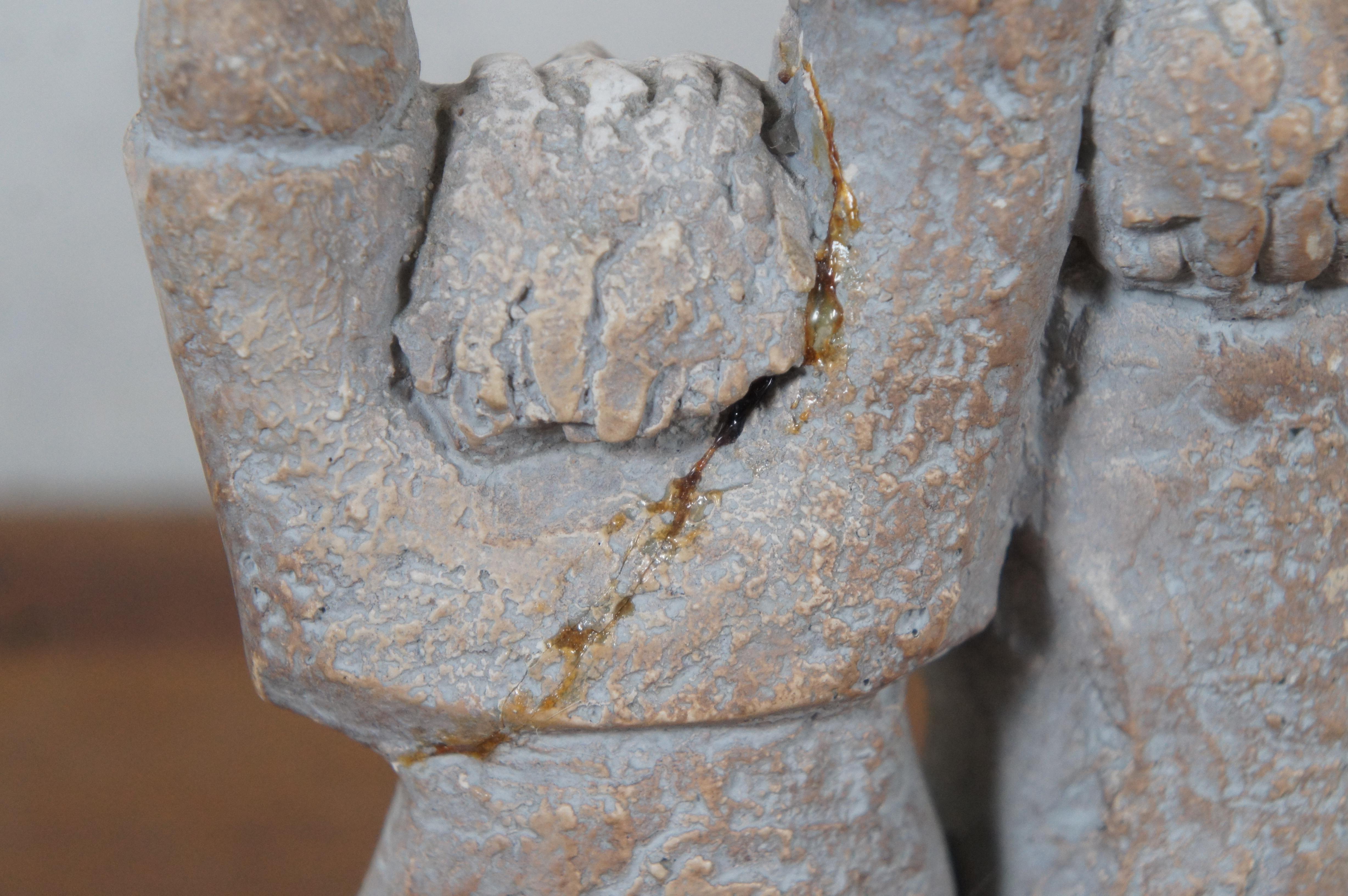 Austin Products 1965 Ellen Lord Figural Stone Channuka Menorah Judaica 12