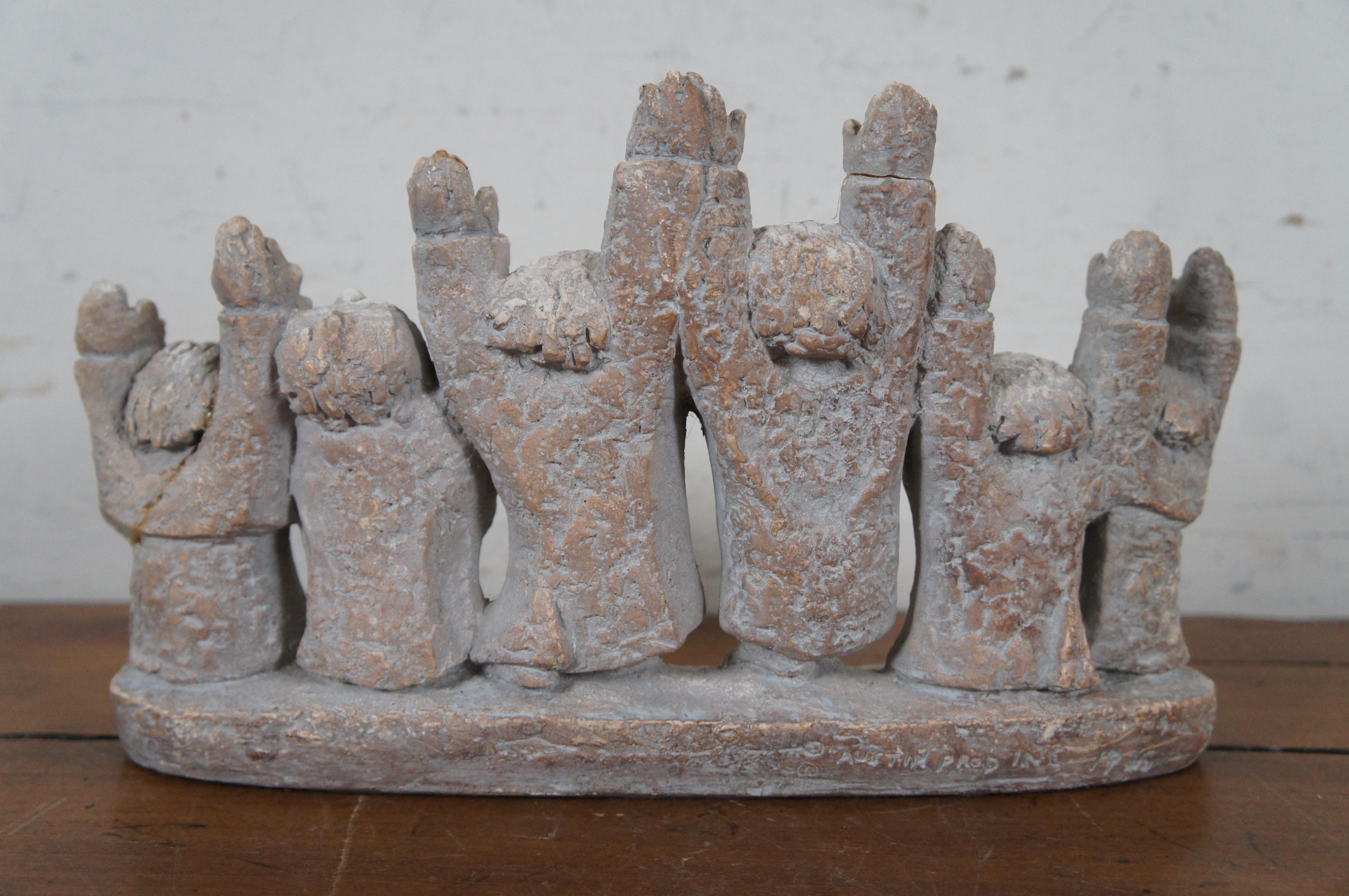 Austin Products 1965 Ellen Lord Figural Stone Channuka Menorah Judaica 12