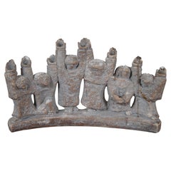 Austin Products 1965 Ellen Lord Figural Stone Channuka Menorah Judaica 12"