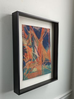 SCAFFOLD (1) - Framed, Linear, Abstract Mixed Media Painting/Drawing on Paper