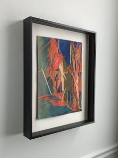 SCAFFOLD (2) - Framed, Linear, Abstract Mixed Media Painting/Drawing on Paper