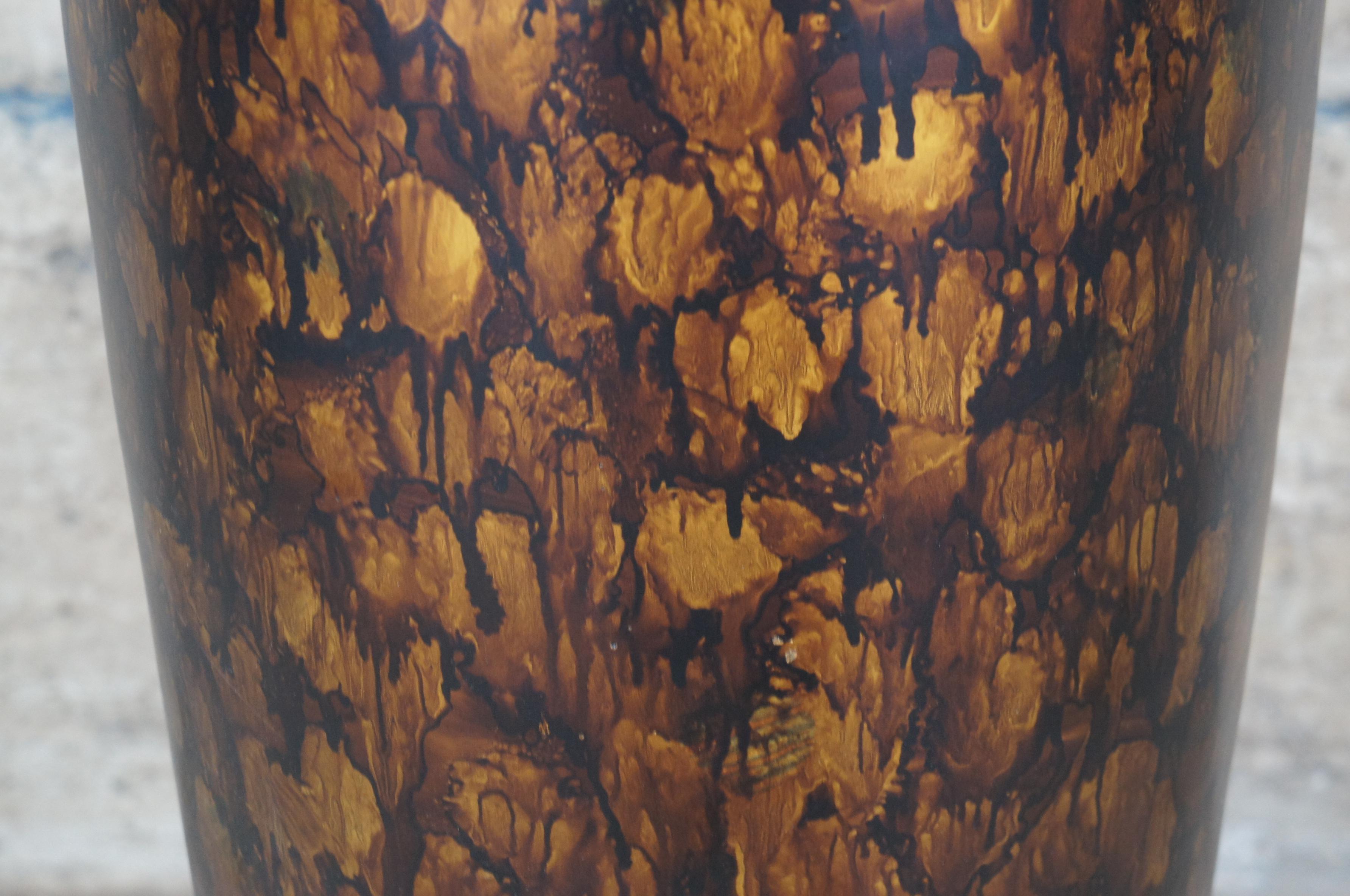 Austin Tall Adelina Mottled Marbled Gold Amber Brown Floor Vase Urn 35