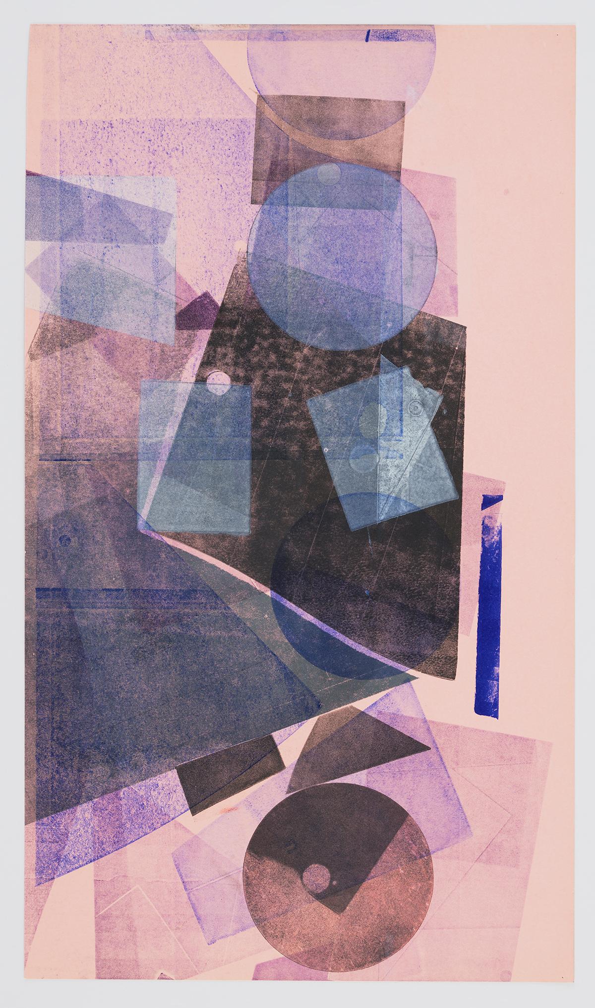 Austin Thomas Abstract Print - Dark Pink and Moody