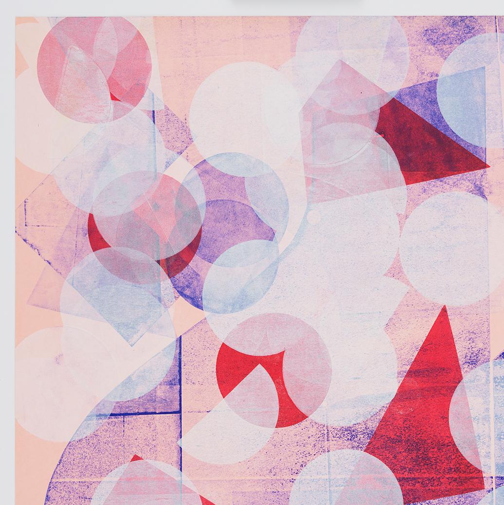 Pink with White Circles (Left Panel) - Print by Austin Thomas