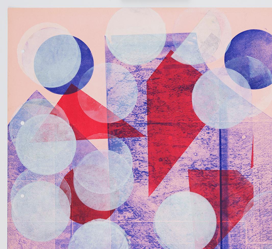Pink with White Circles (Right Panel) - Print by Austin Thomas