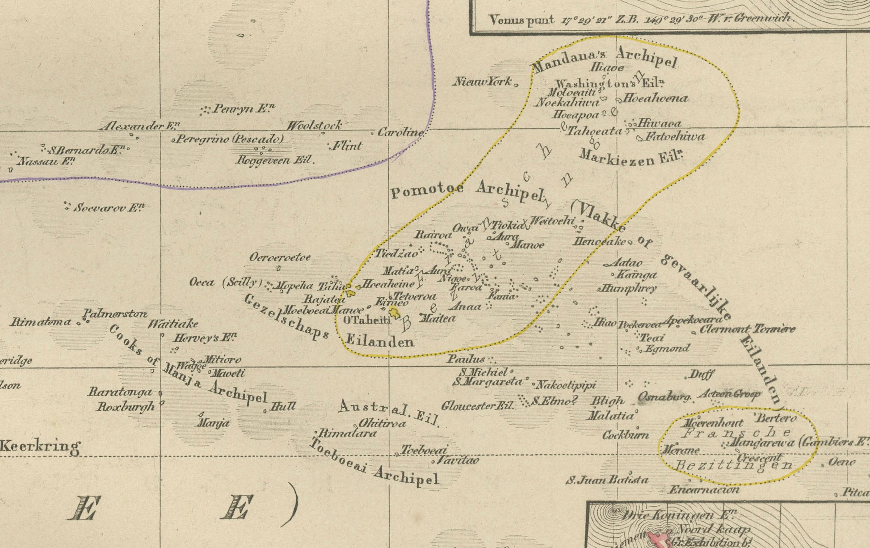 Papier Australie et Polynésie avec la Nouvelle-Zélande - Noothoven van Goor, 1876 (carte) en vente