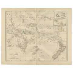 Australia and Polynesia with New Zealand – Noothoven van Goor, 1876 Map
