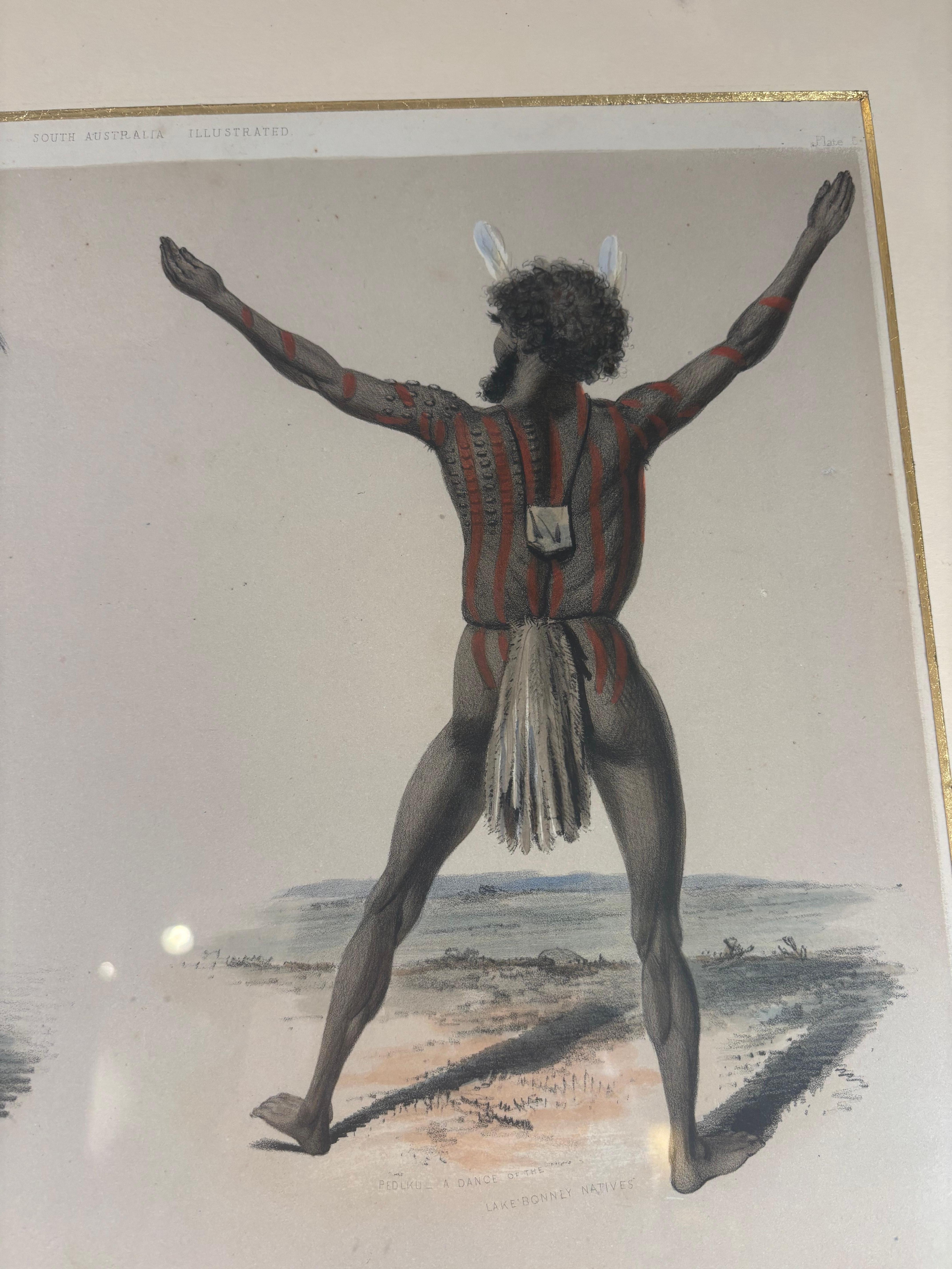 Carta Australia George French Angus Ritratti degli abitanti aborigeni Litografia del 19° secolo in vendita