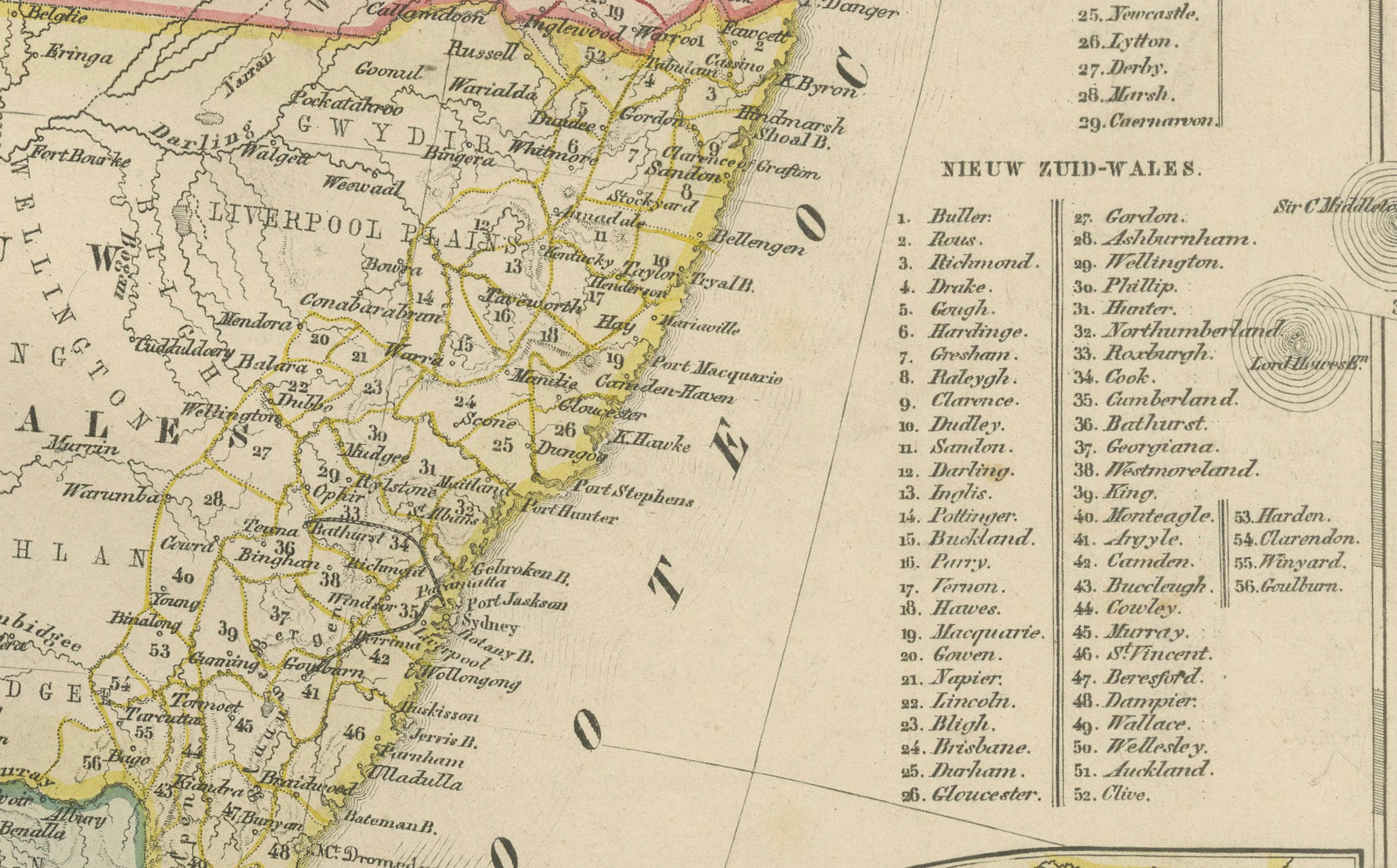 Carte de l'Australie ou de laNew Holland avec régions insérées par Noothoven van Goor, 1876 en vente 3