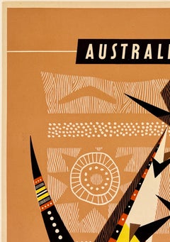 AUSTRALIA QANTAS Poster originale d'epoca di una compagnia aerea - Viaggi e turismo - MCM 15" x 20"