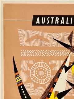 AUSTRALIA QANTAS Original Vintage Airline Travel Tourism Poster MCM 15" x 20"