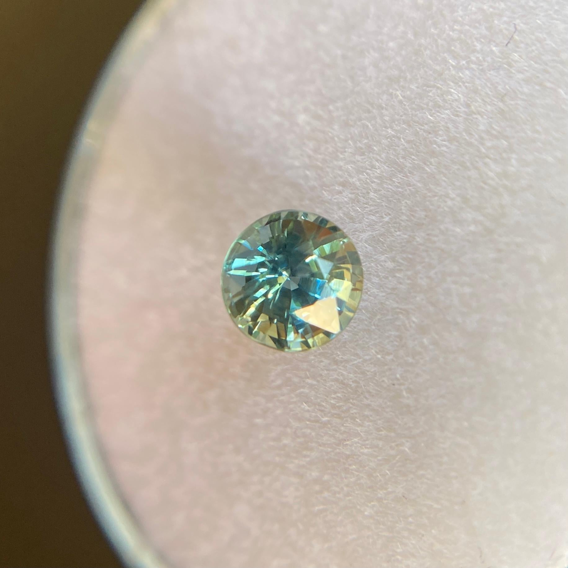 Australian 0.66ct Vivid Blue Green Teal Sapphire Round Cut Loose Gem 1