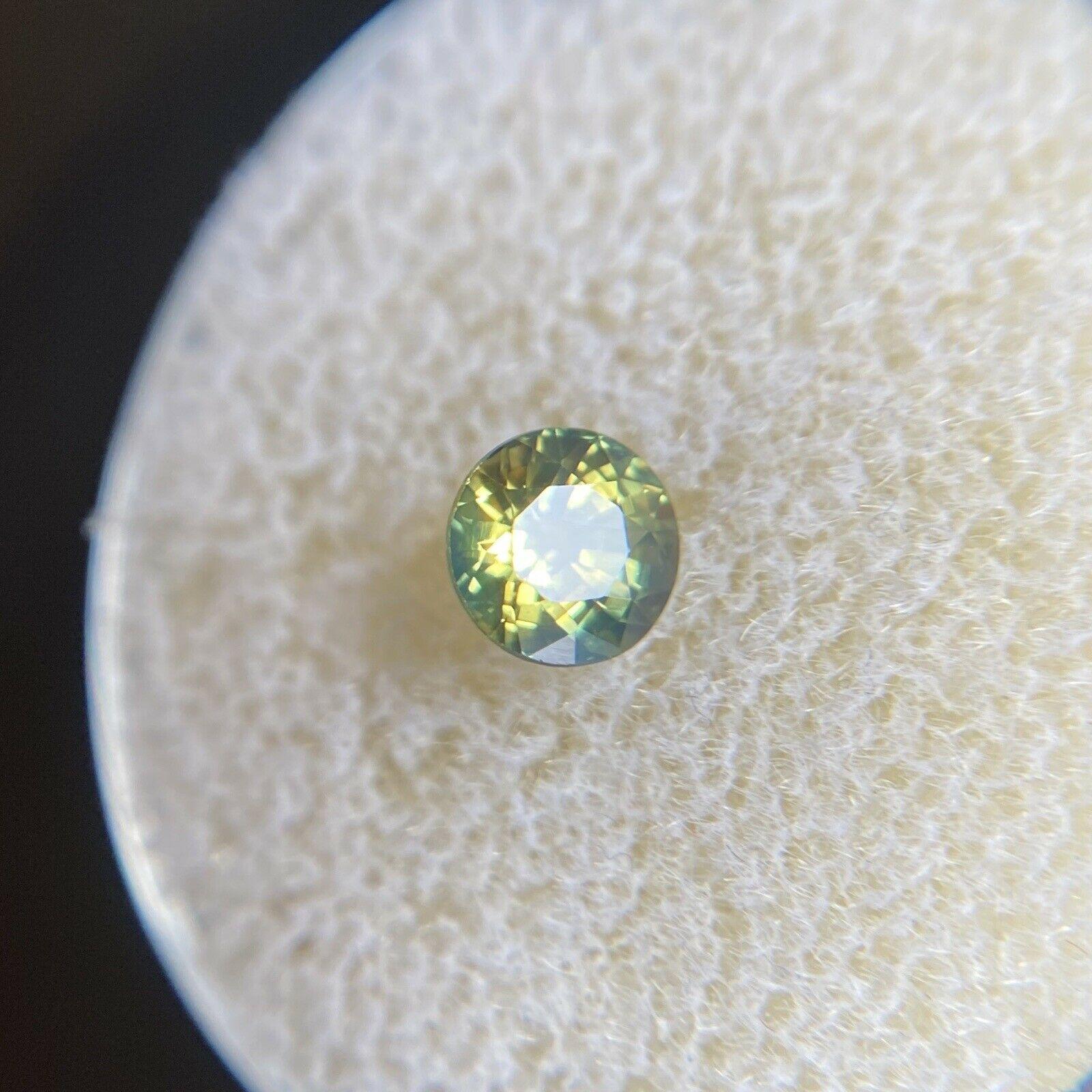 Australian 0.73ct Untreated Yellow Green Parti Colour Sapphire Round Cut For Sale 2