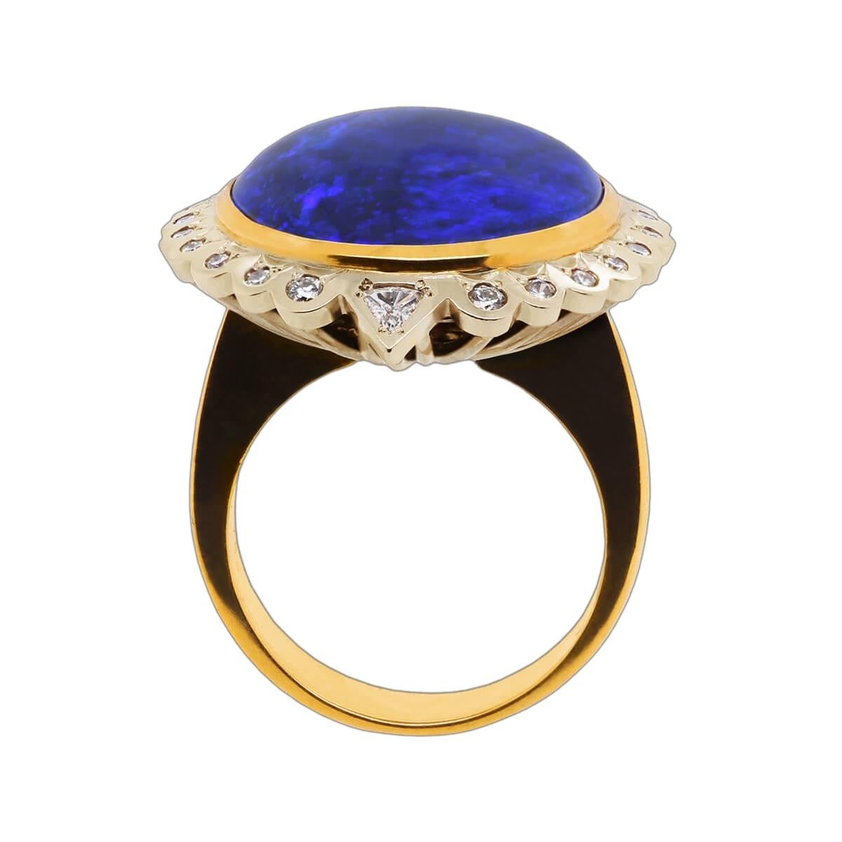 australian black opal engagement ring