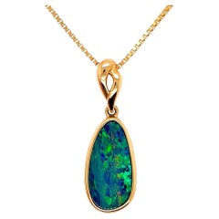 Australian 1.80ct Opal Doublet Doublet Pendant in 18K Yellow Gold