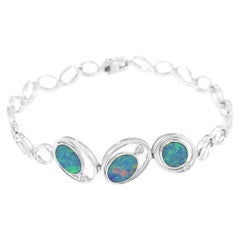 Australisches 2,36 Karat Opal-Doublet-Armband aus 18K Weißgold