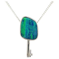 Australian Premium Quality 3.44ct Opal Doublet Pendant in Sterling Silver