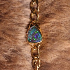 Australian 3.72ct Boulder Opal & 18K Gold Bracelet