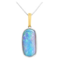 Australische australische Halskette mit 6,33 Karat Boulder-Opal-Anhänger aus 18K Gelbgold