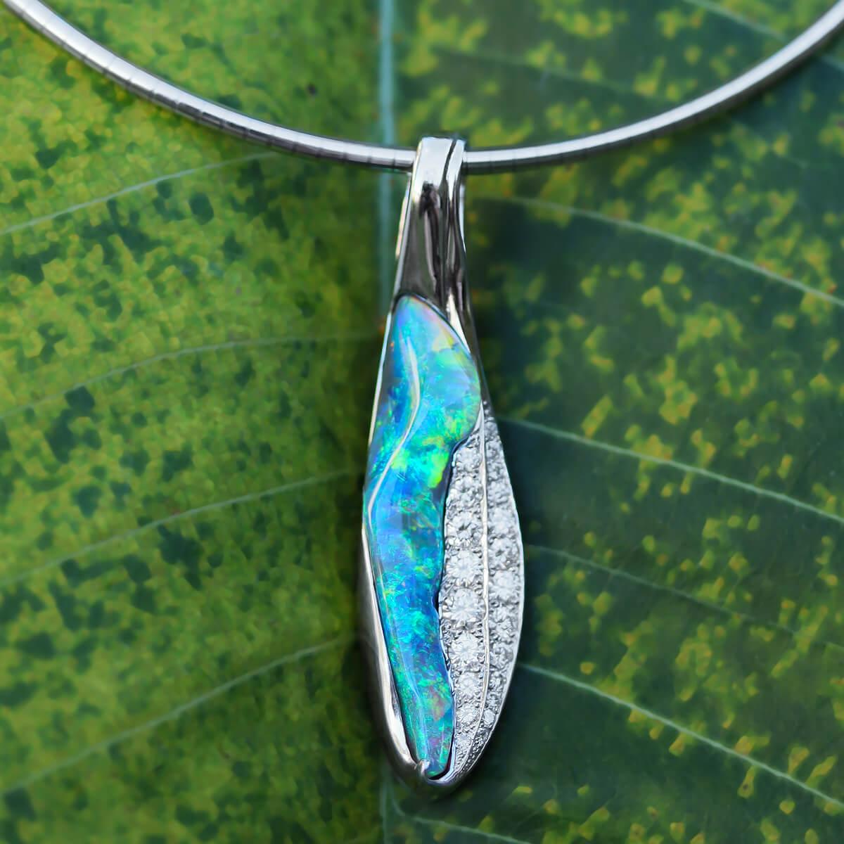 dark blue opal necklace